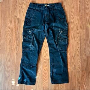 Carhartt 32x30 Pants Men Black Double Knee Ripstop Carpenter Cargo B342 BLK Work